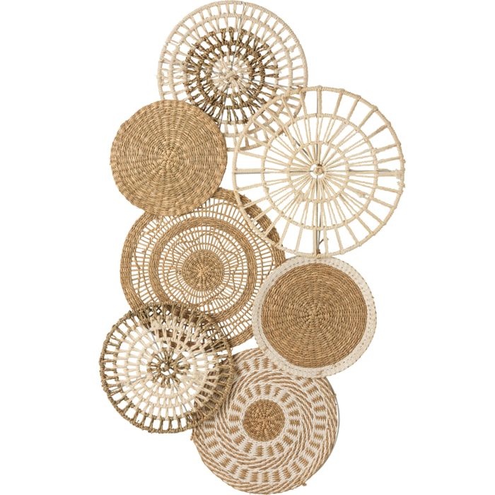 J-Line décoration murale Cercles - jute - naturel