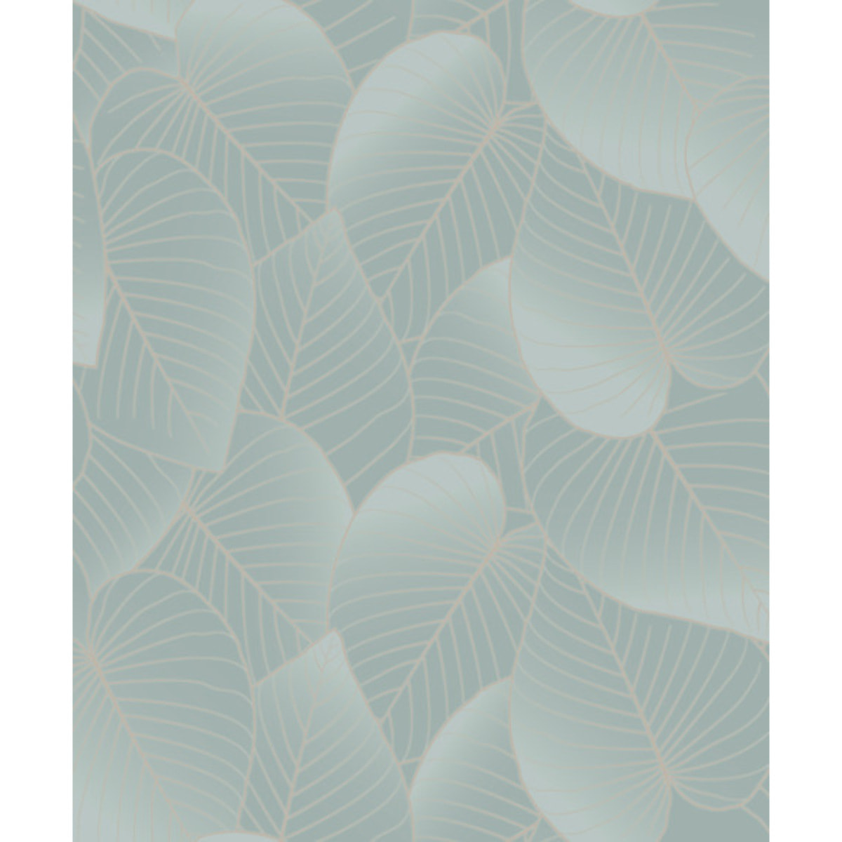 Papier peint feuilles tropicales bleu glacier