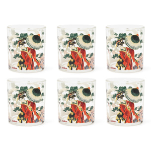 Set 6 Bicchieri Excelsa – Kimono, Vetro Multicolore