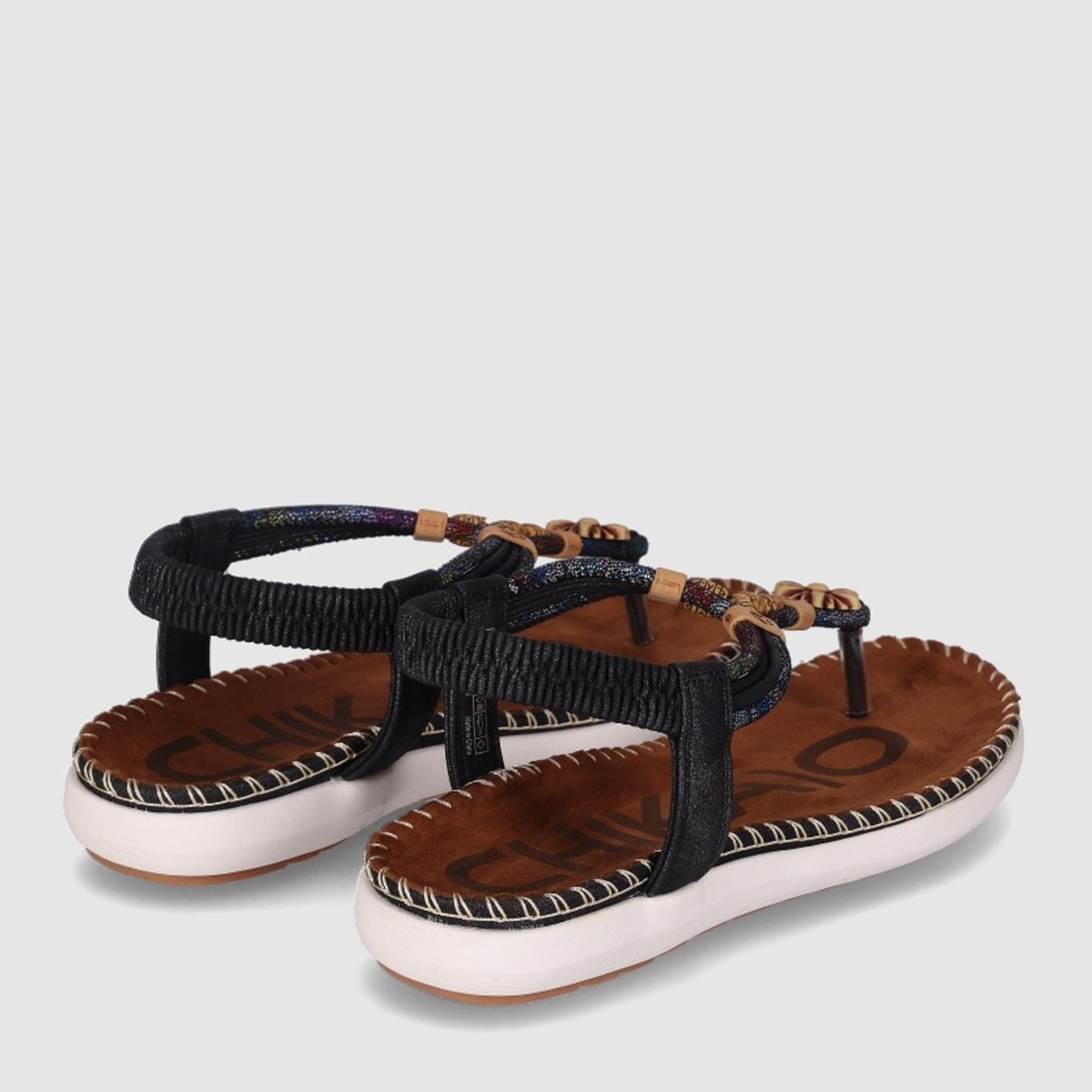 Sandalias - Negro - Tacón: Bajo