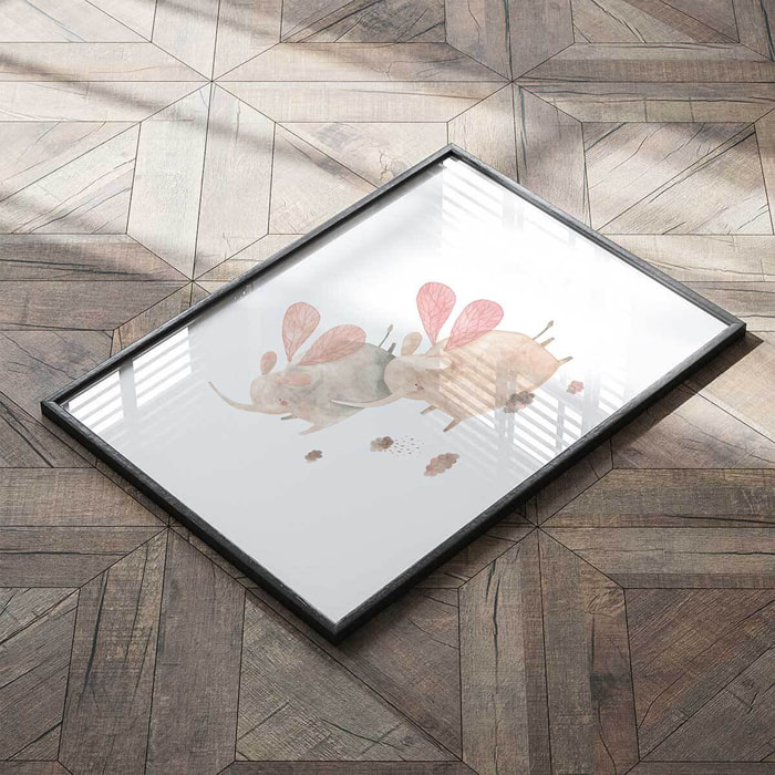 Affiche enfant elephants libellule  Affiche seule