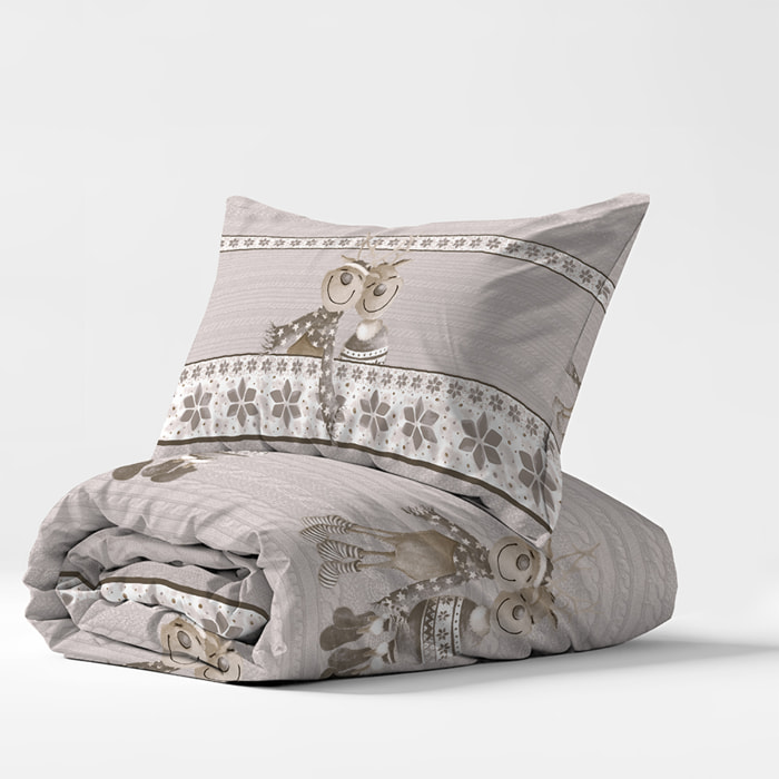 Parure copripiumino renne tortora