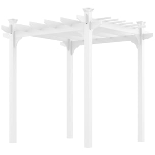 Pergola autoportante style contemporain - Toit terrasse à décorer - dim. 2,3L x 2,3l x 2,3H m - bois sapin blanc