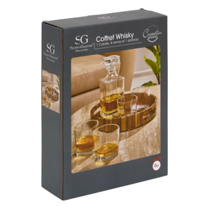 Coffret whisky + carafe Jules 9x9cm transparent