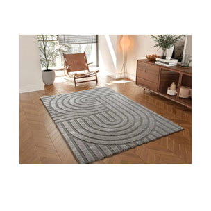 SNOWY Alfombra con relieve de estilo escandinavo en gris, varias medidas disponibles.