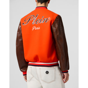 PHILIPP PLEIN Varsity Bomber Cocco Sleeves Paris