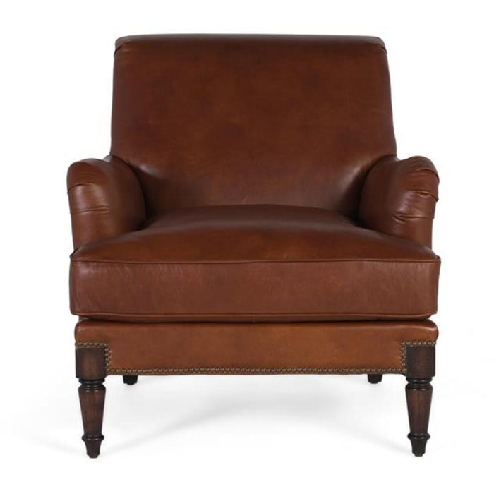 FAUTEUIL EN CUIR - 88 x 82 x 94 cm