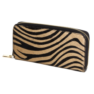 Stella Cartera Mujer Mujer.Piel auténtica Cavallino Tigre