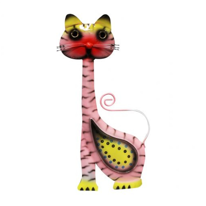 Chat en métal multicolore H43cm - 2 coloris - FELINE