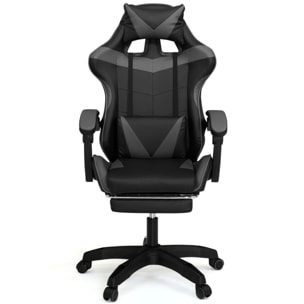 Fauteuil de bureau spécial gaming noir et gris
