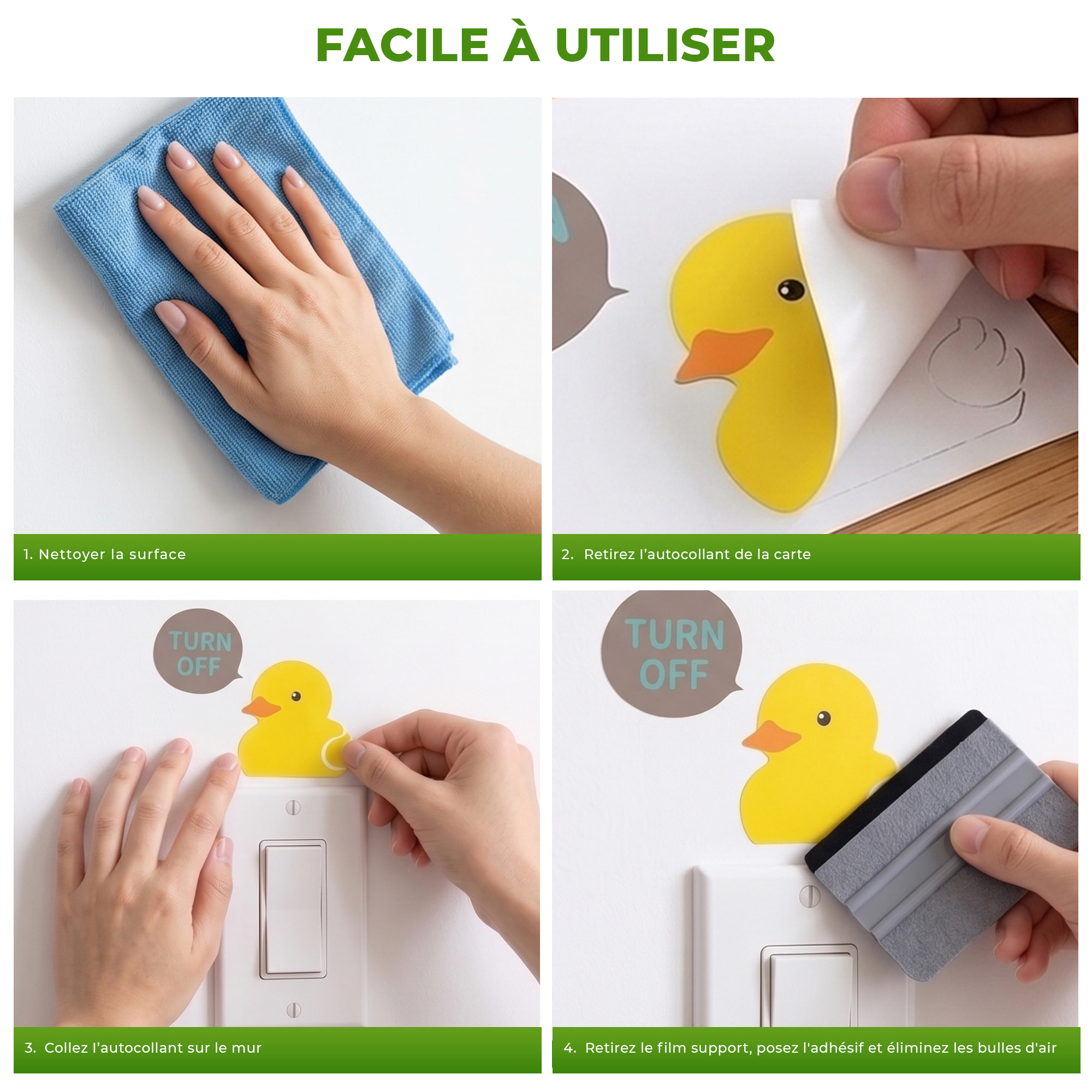 Stickers Muraux décoration adhésifs Prises Poussins