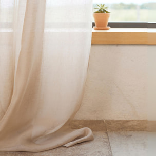 Rideau voilage 100% lin fluide - Naturel