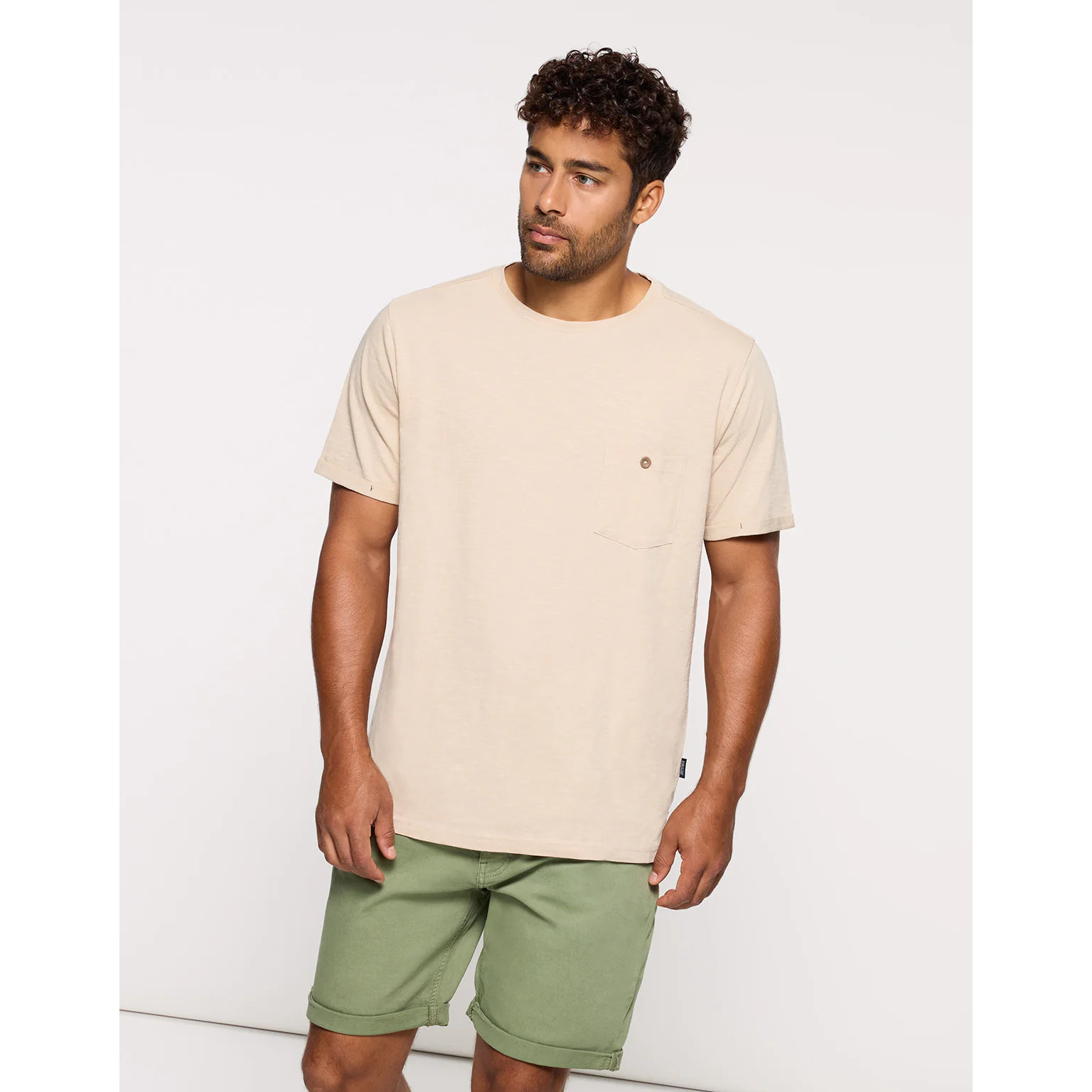 Camiseta Manga Corta Beige - Button
