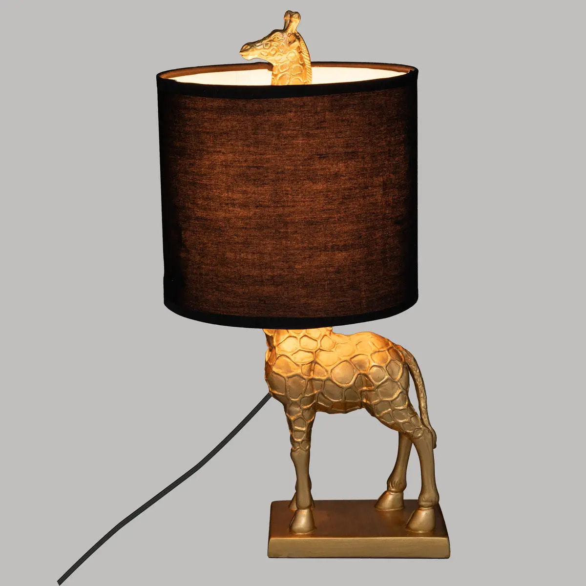 Lampe "Girafe" - résine et métal - doré - H42 cm