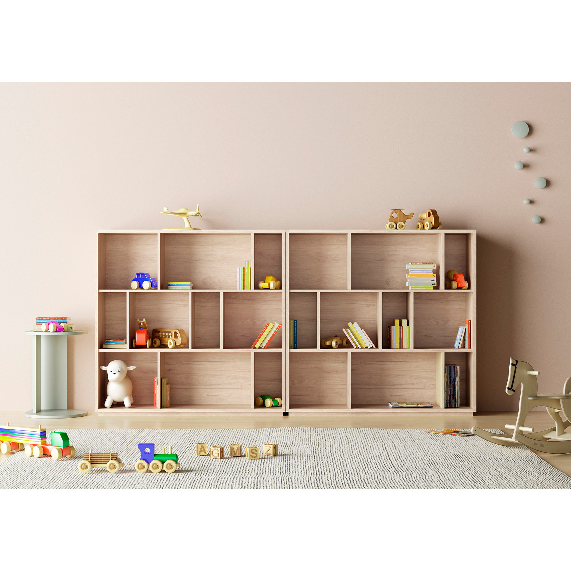 Estantería librería Nack melamina roble 117x119x32 cm