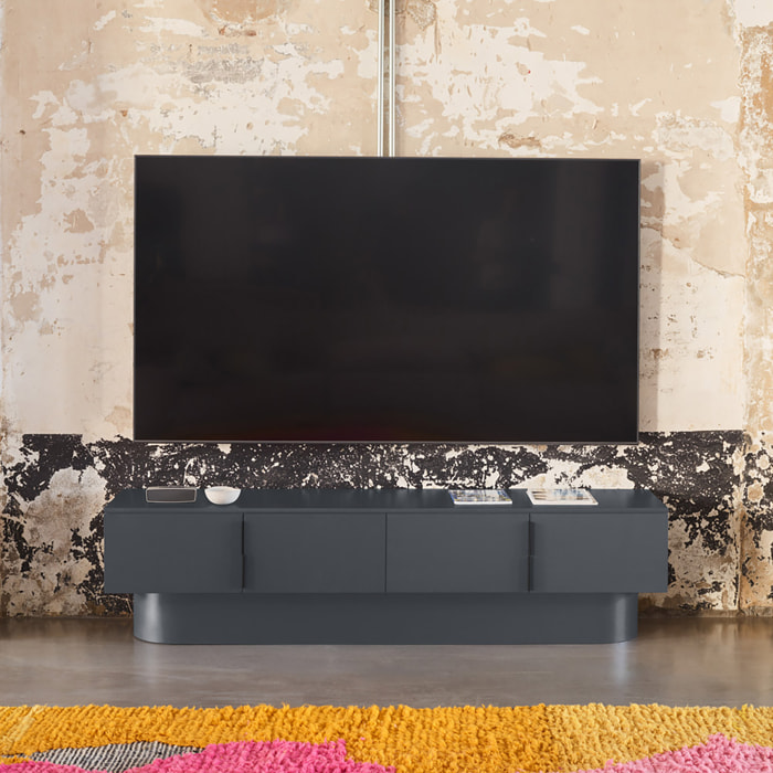 Mueble de televisión Totem 4 puertas gris antracita