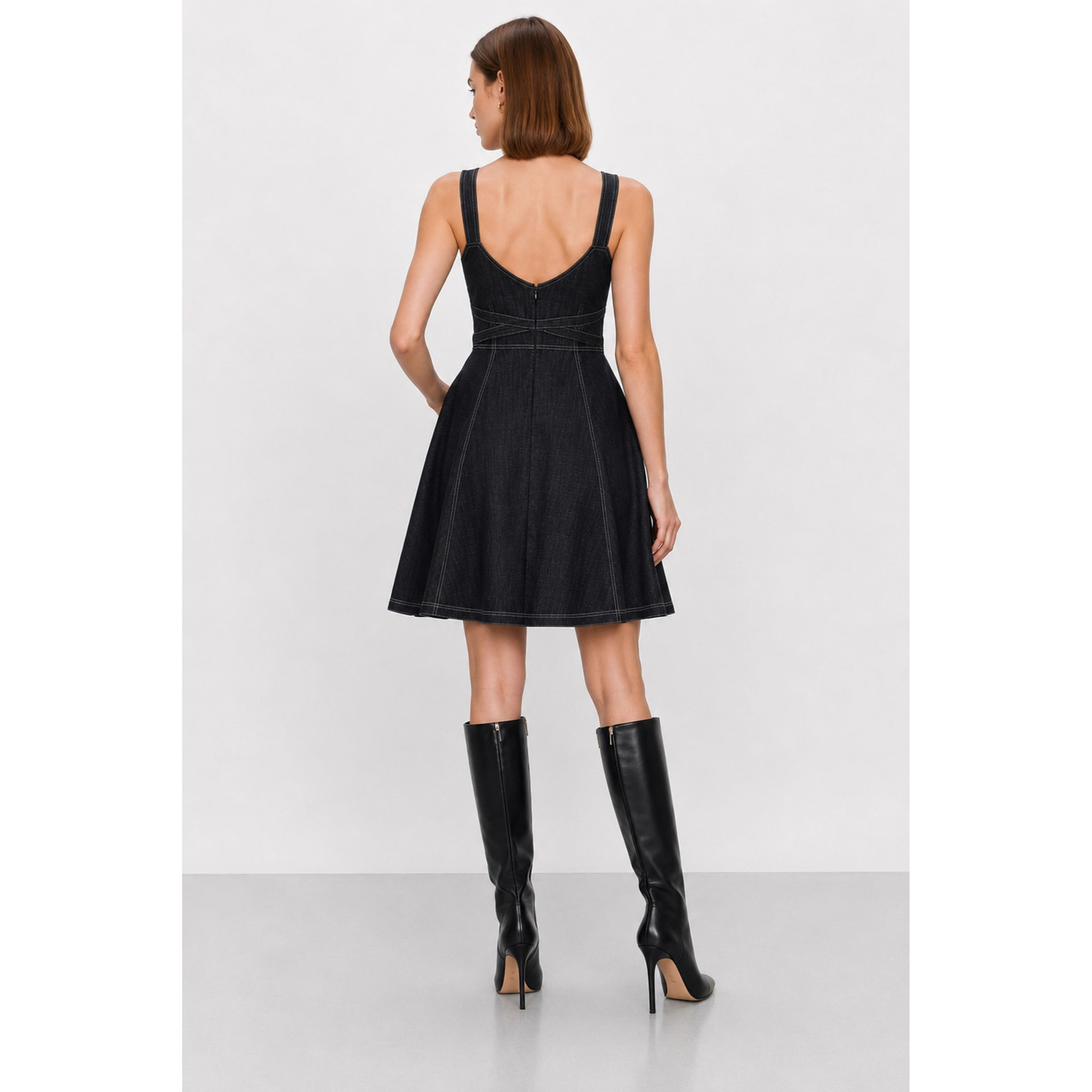 Kocca - Abito da donna smanicato in denim con scollo quadrato Donna