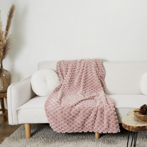 Plaid - HOME DECO FACTORY - Opulence - Imitation Fourrure - Rose