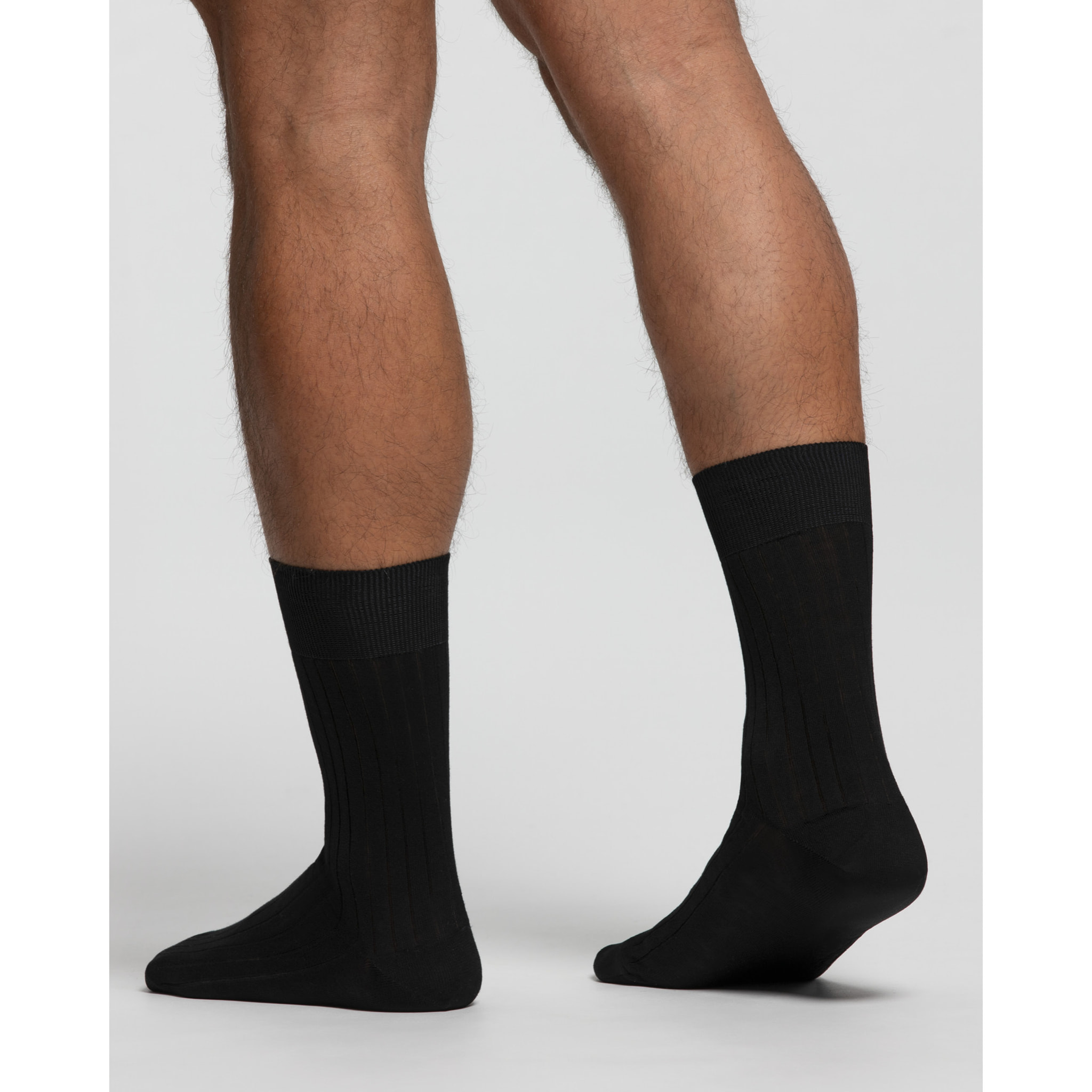 Calza corta a coste in cotone Filo di Scozia