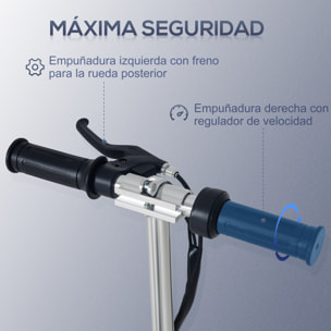 Patinete Eléctrico Plegable Metal 75x36x82-93 cm Negro