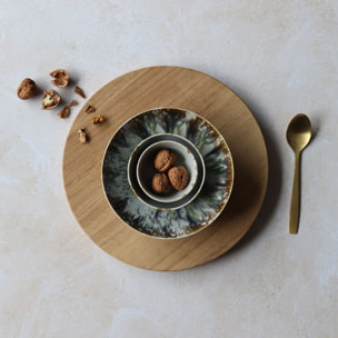 Lot de 6 assiettes creuses abstraites en porcelaine 21cm MAKA