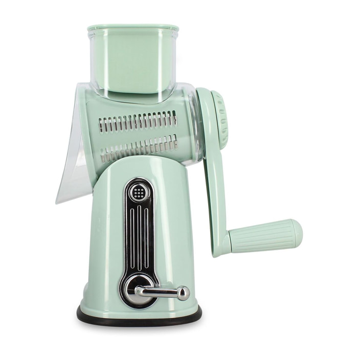 Mandoline rotative en polypropylène celadon et acier inoxydable