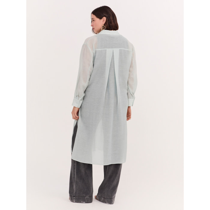 Fiorella Rubino - Camisa larga con lazos - Green Water