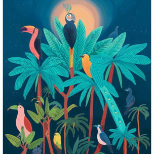 Papier peint  Oiseaux Tropicaux au Sommet Intissé