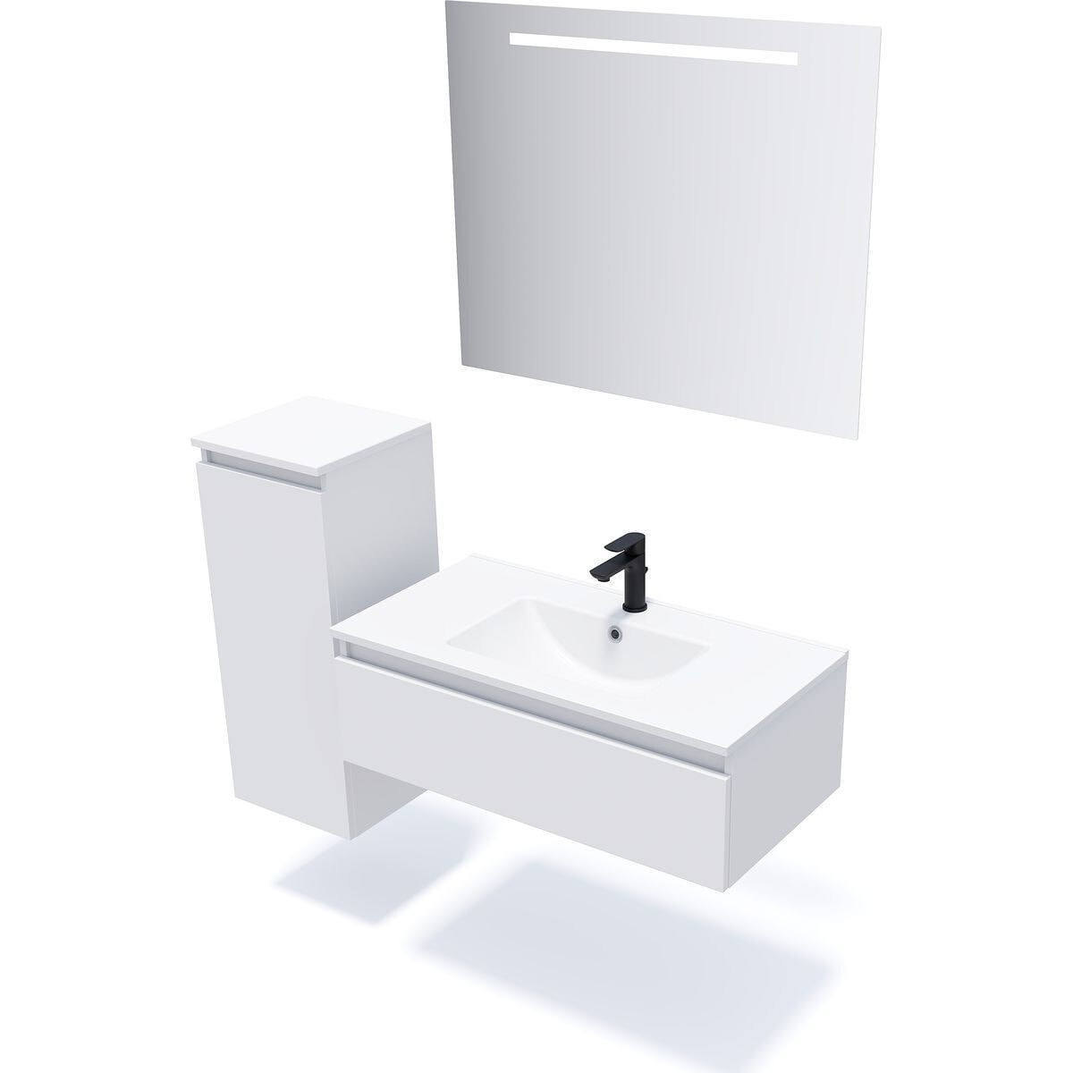Ensemble double vasque 1 tiroir + miroir - HUDSON