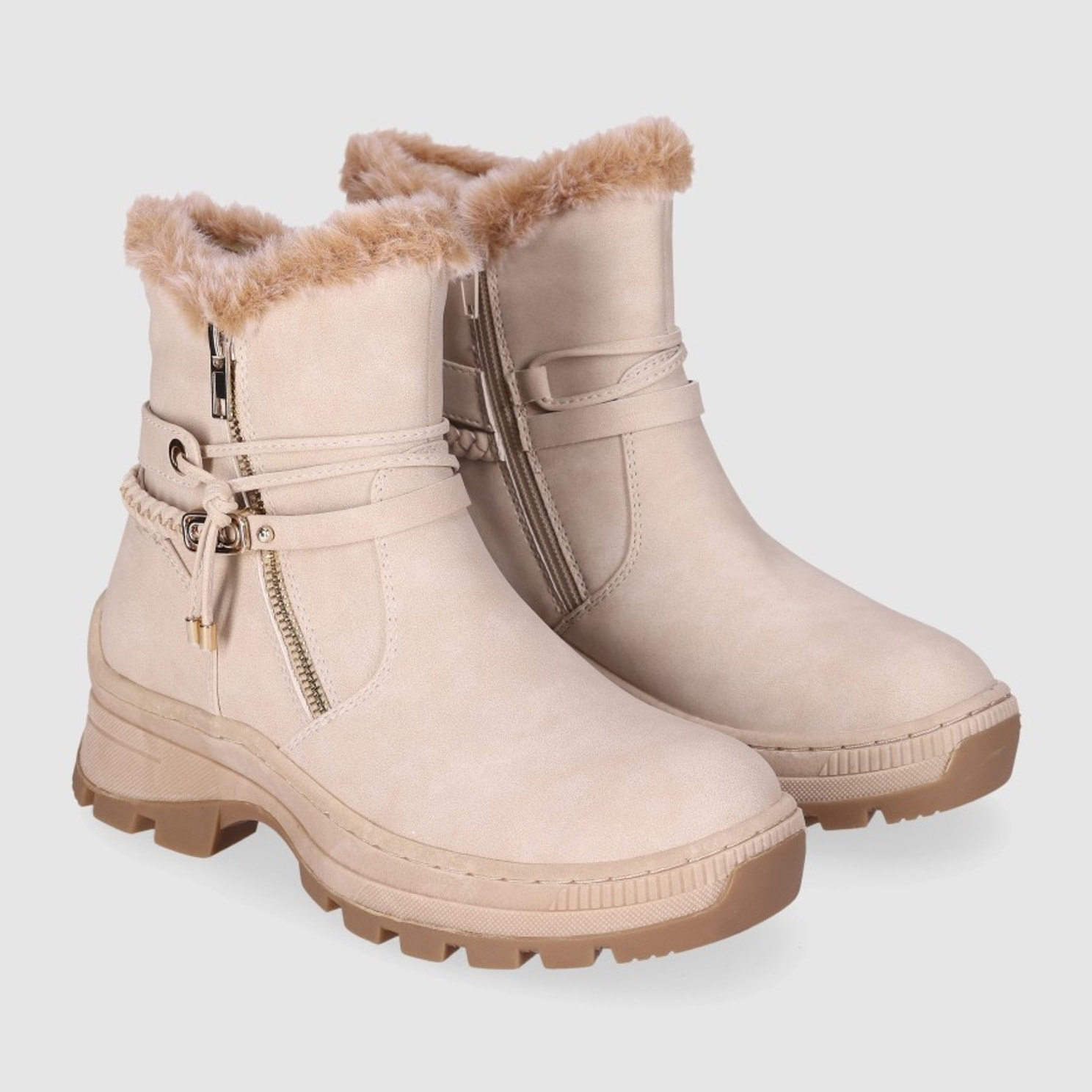 Botines - Beig - Tacón: 5 cm