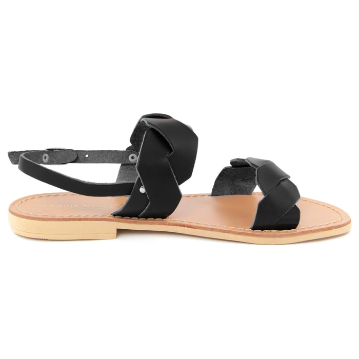 Sandalo flat Donna Toscana  Nero