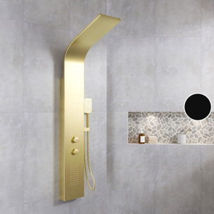 Colonne de douche Effet Pluie - 140x20cm - Acier inoxydable Or brossé