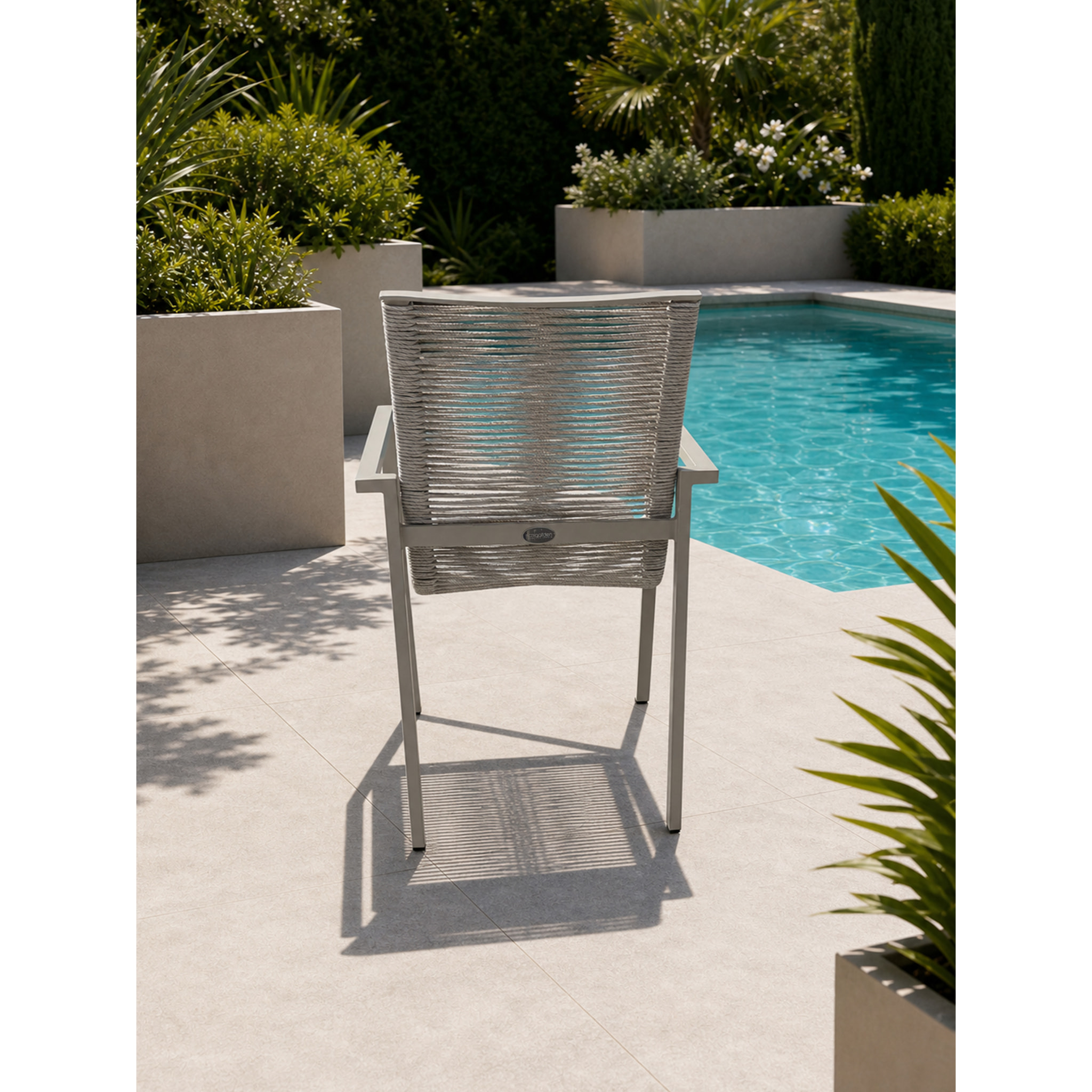MEXICO - Lot de 2 fauteuils de jardin en aluminium et corde tissée