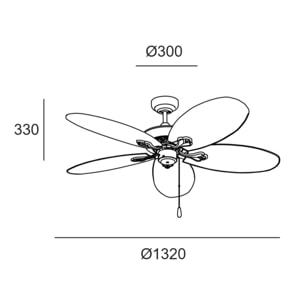 Ventilador IP23 Phuket Marrón cobrizo Marrón