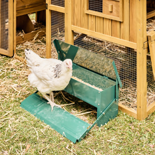 Mangeoire automatique pour poules - distributeur à pédale - capacité de 5kg - acier galvanisé