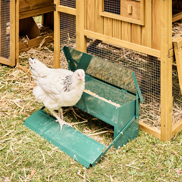 Mangeoire automatique pour poules - distributeur à pédale - capacité de 5kg - acier galvanisé