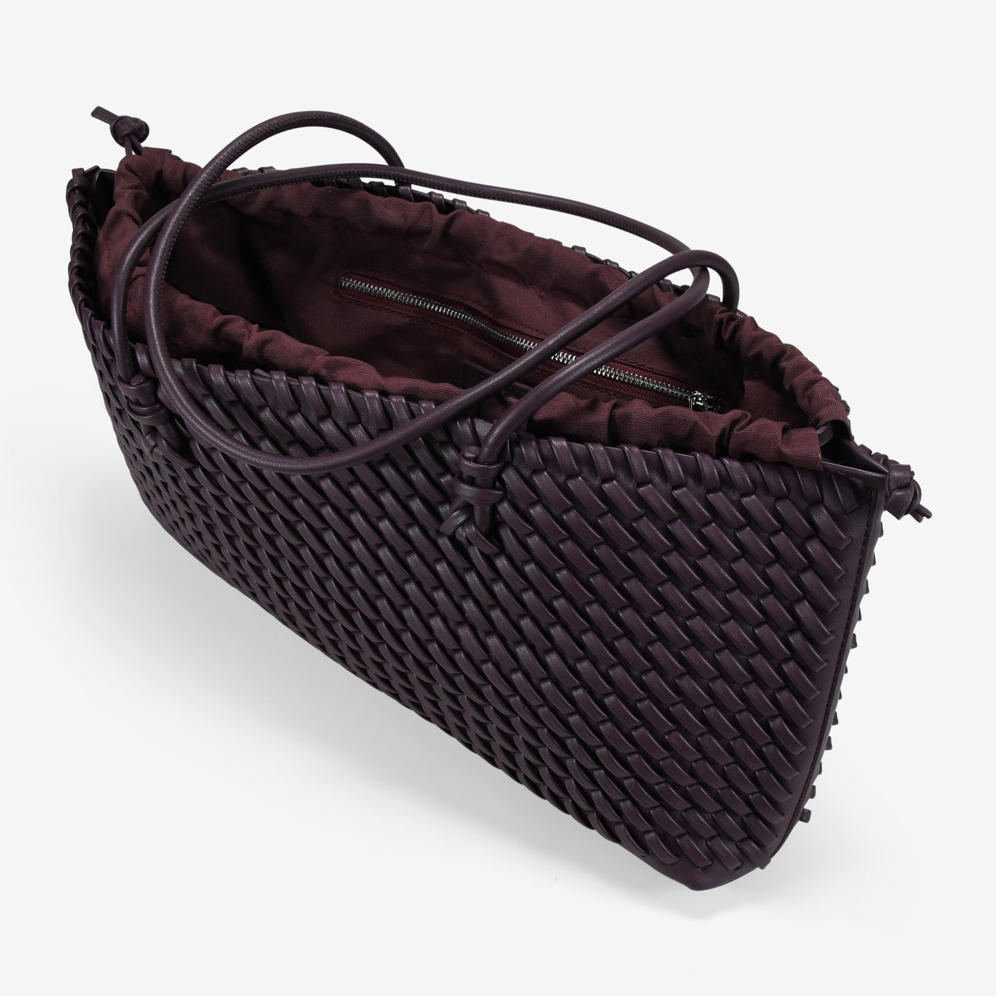 Bolso de hombro burdeos trenzado