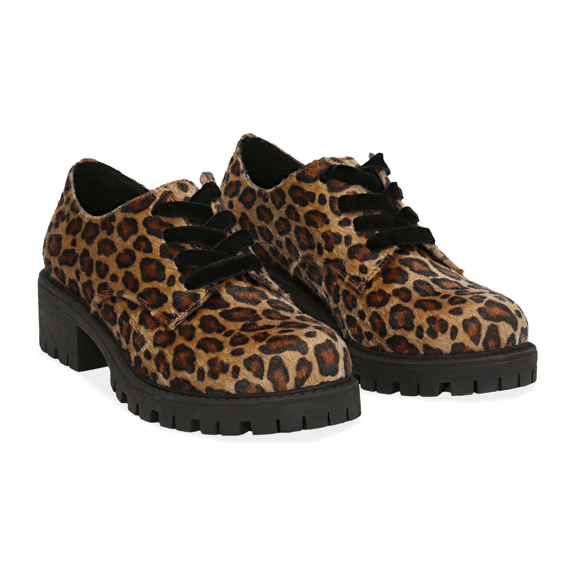 Stringate leopard in eco-cavallino