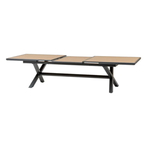 Table de jardin extensible AXIOME Effet bois Noix & Graphite 12 places