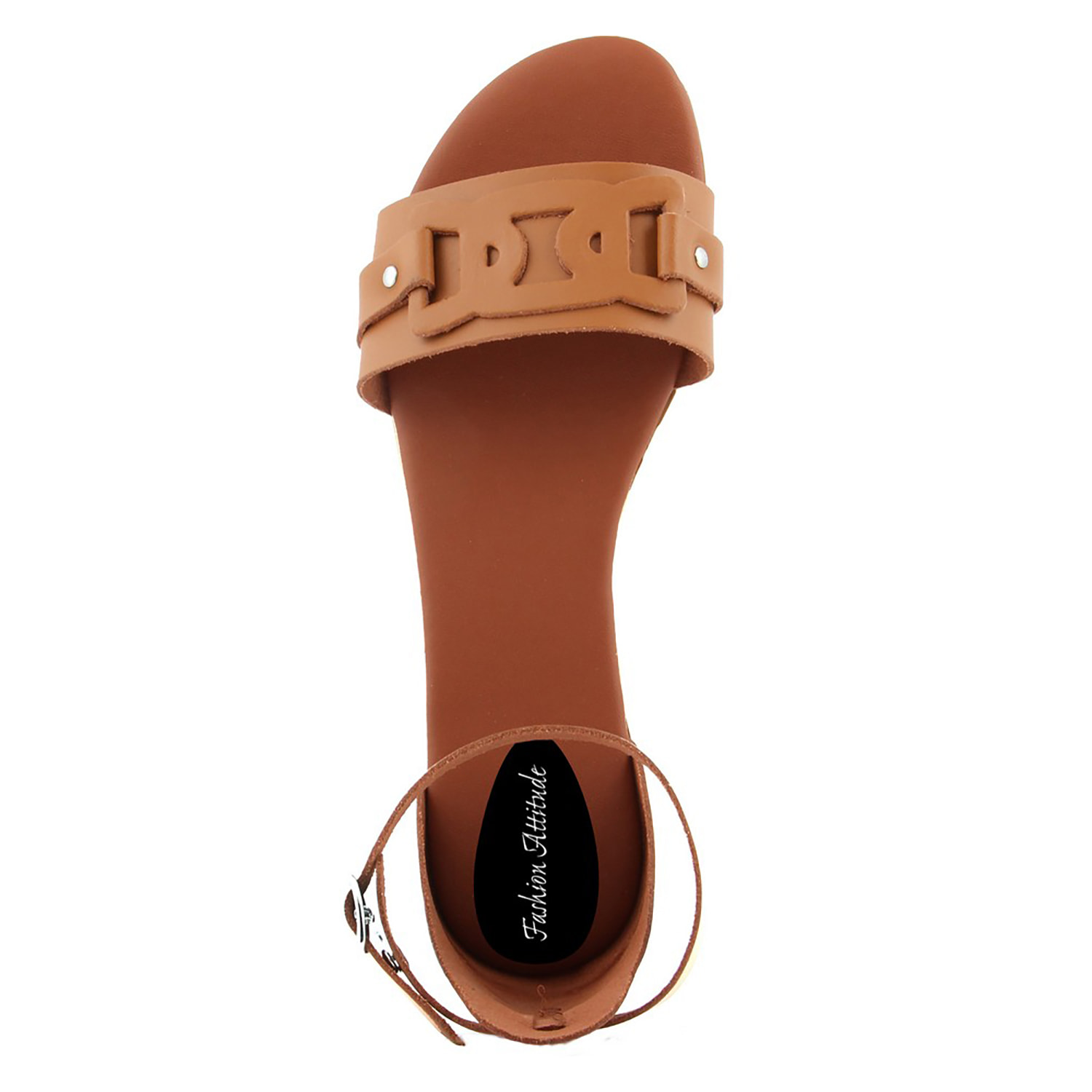 Sandalo Donna in pelle colore Cammello