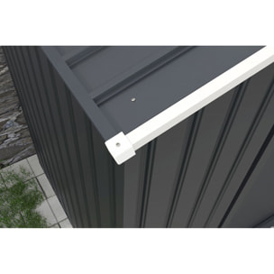 Abri de jardin métal - "Vegas" - 2,7 m² avec gouttière - Gris