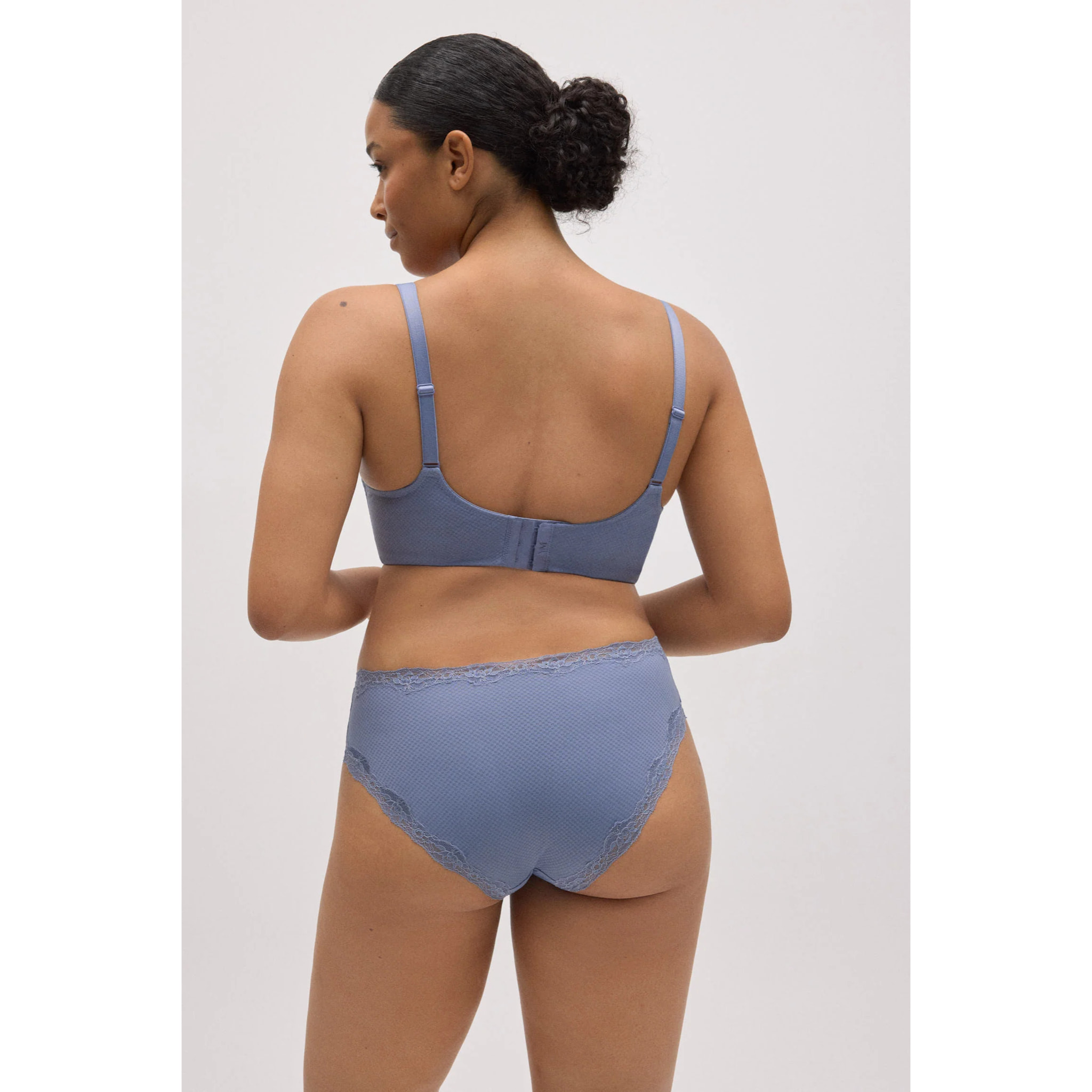 Slip midi con pizzo blu