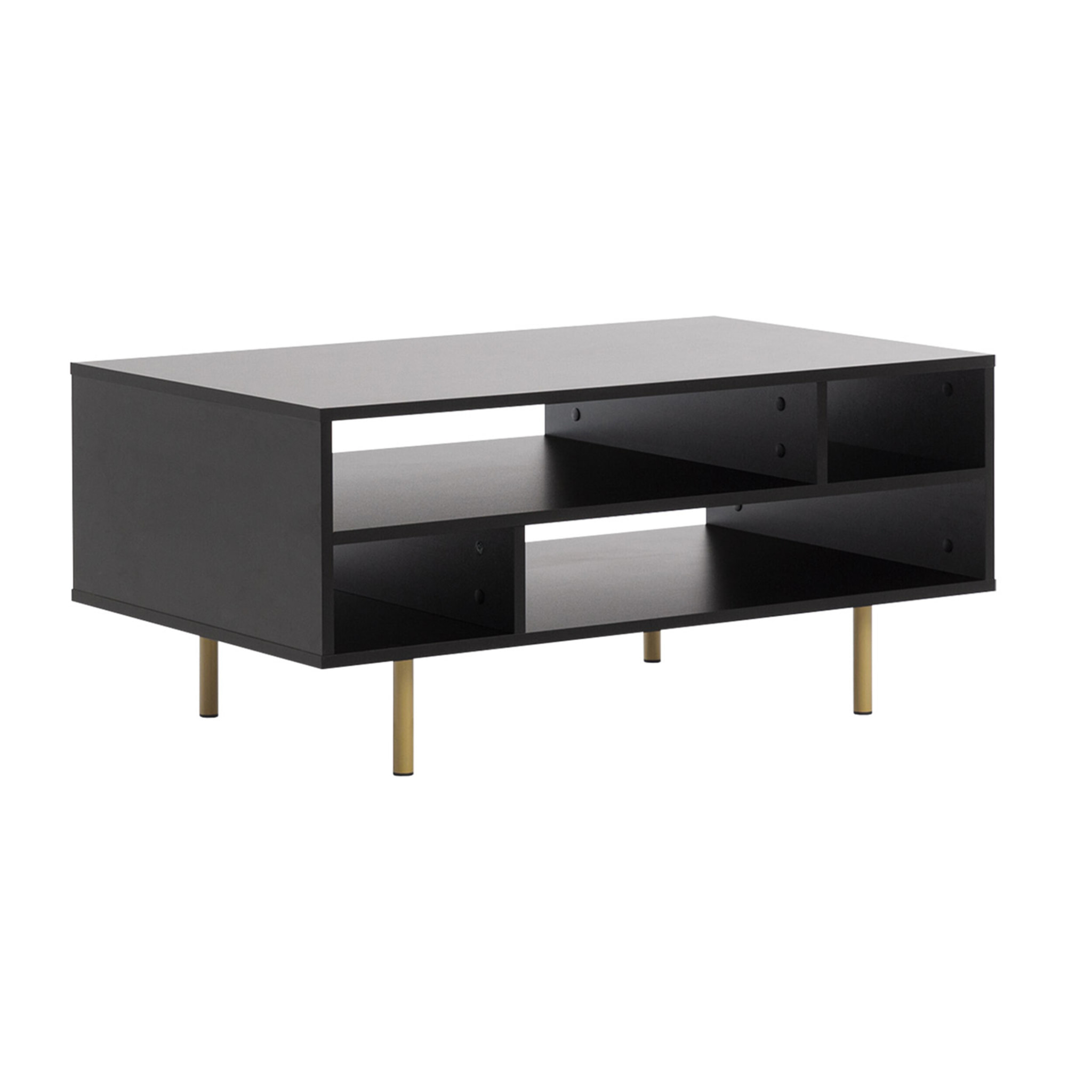 Monica - table basse - noir - 5 niches - 100 cm - Noir