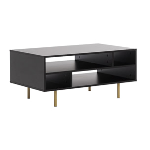 Monica - table basse - noir - 5 niches - 100 cm - Noir