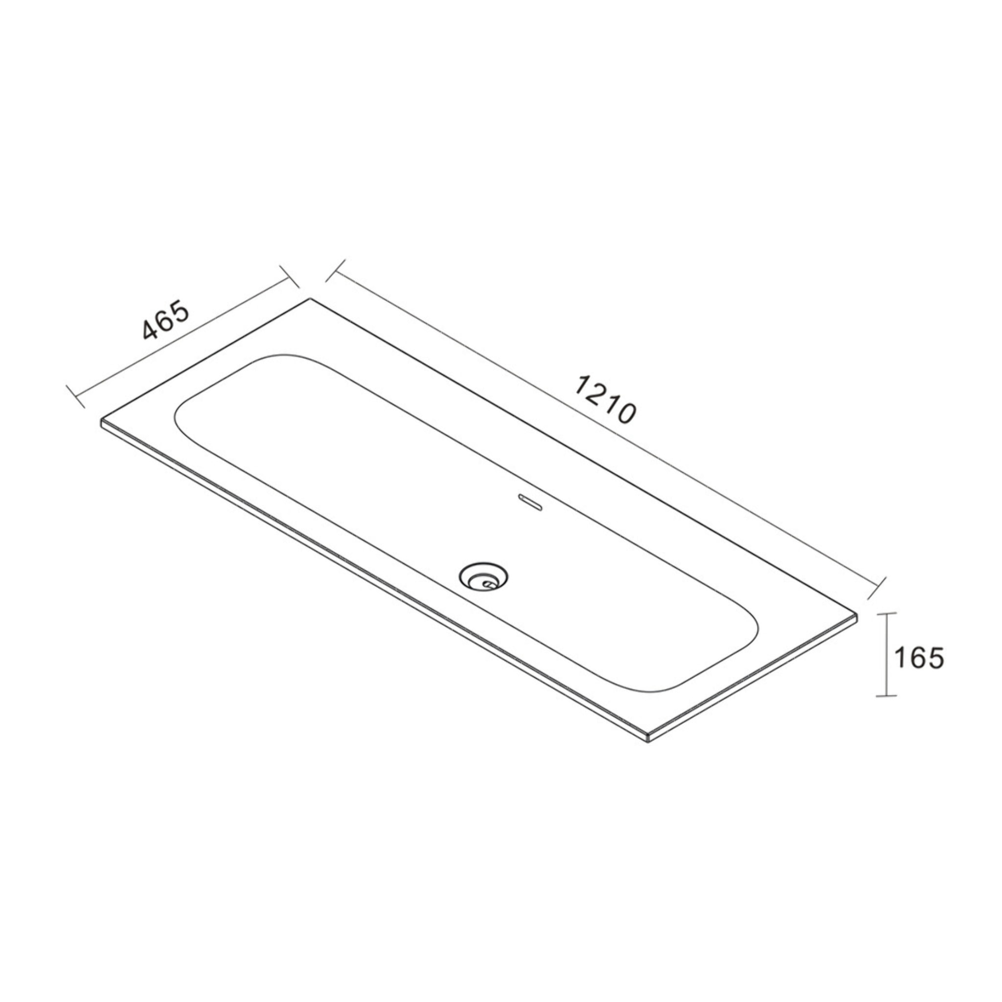 Vasque à encastrer Ceramia 121 x 46,5 cm (CER-WASHB120)