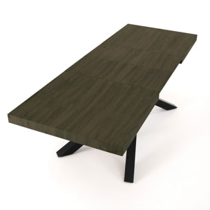 Table à manger extensible Tomasucci HELT 130, en MDF finition bois gris, 90 × 130 × 77 cm