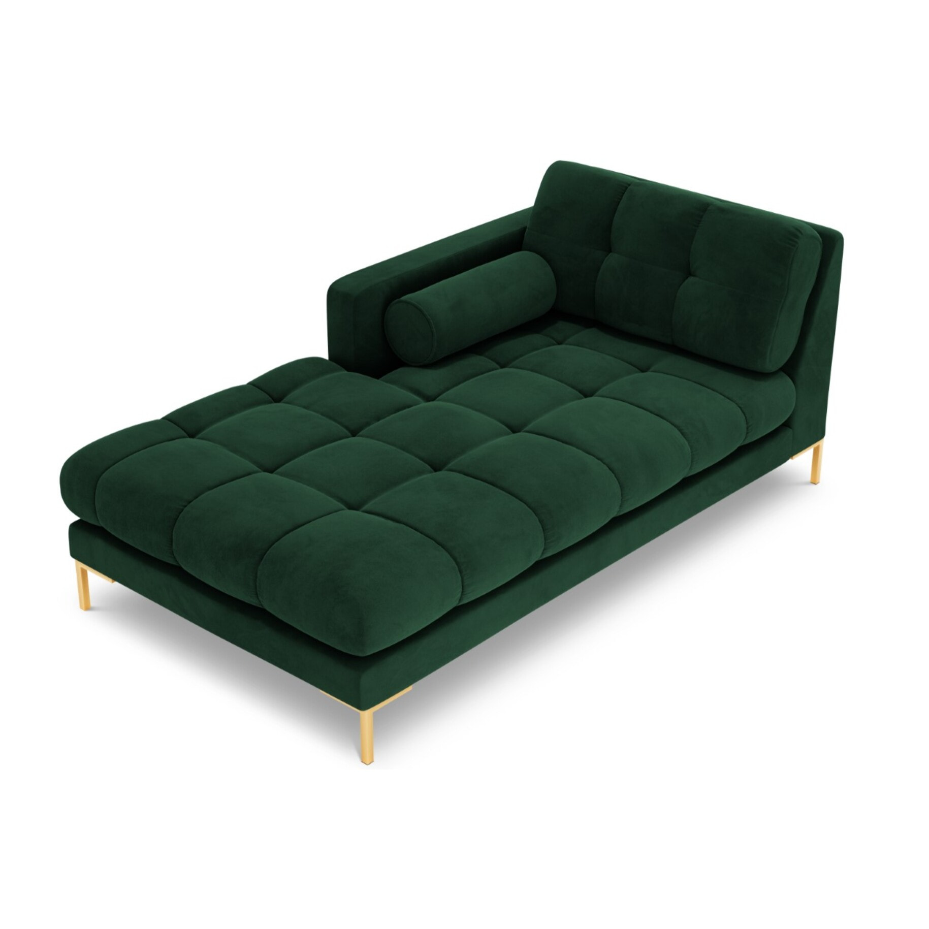Méridienne gauche "Bali" en velours vert bouteille