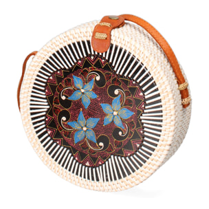 Borsa a tracolla da Donna Jessica in Paglia Intrecciata a mano Prodotto Vegano 20x20x10 cm