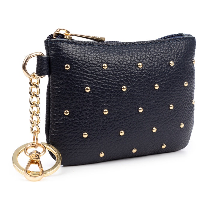 Bellosguardo Monedero Mujer. De piel auténtica acabado Dollaro con detalles metálicos.