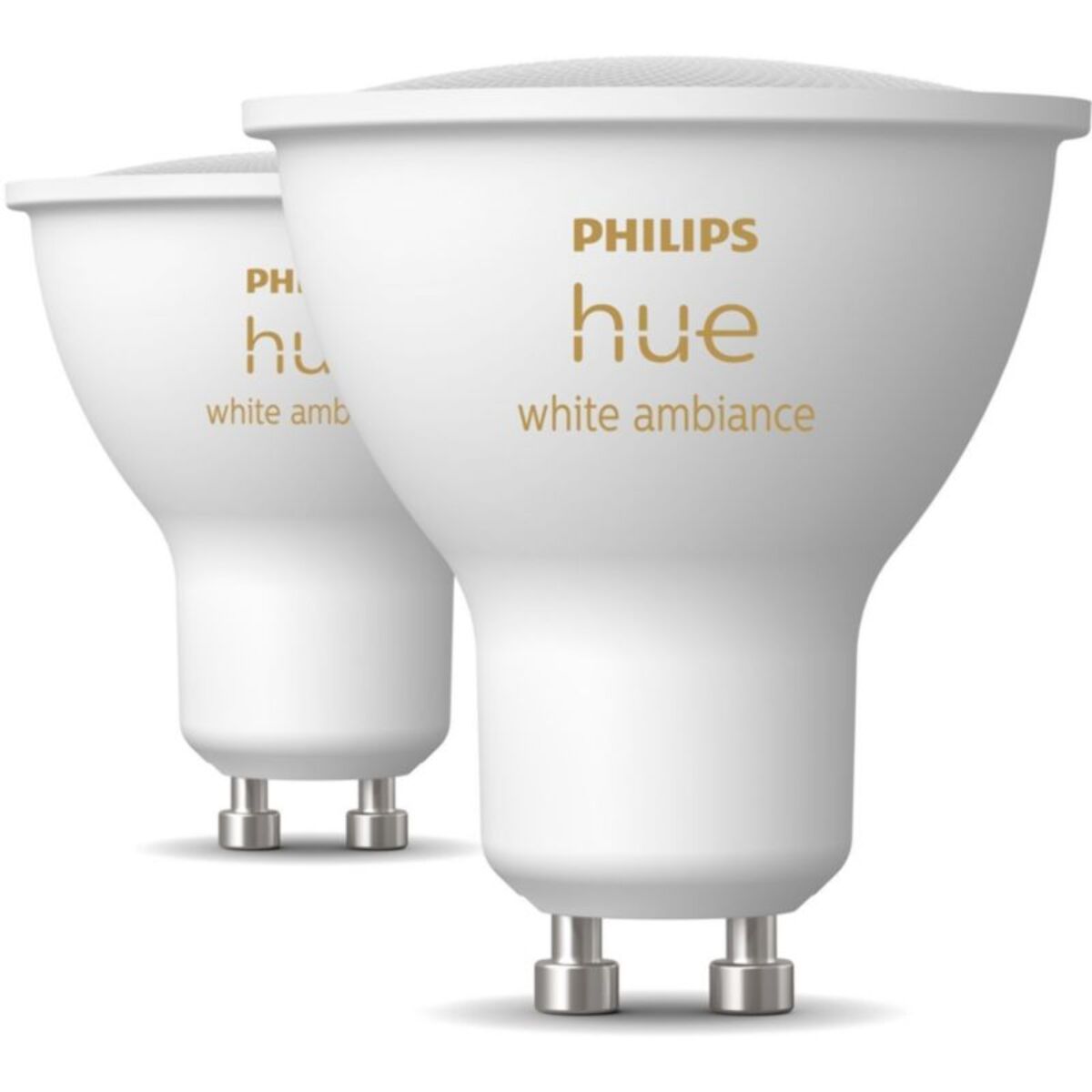 Ampoule LED connectée PHILIPS HUE GU10 White Ambiance pack de 2